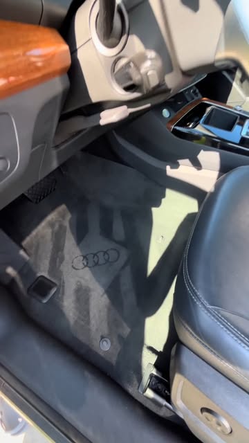 Fresh vacuum lines on an Audi floor mat from Jetty Forge’s Instagram